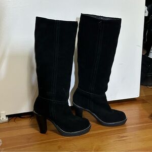 Envy Katima Suede Black Knee-High Women's Boots